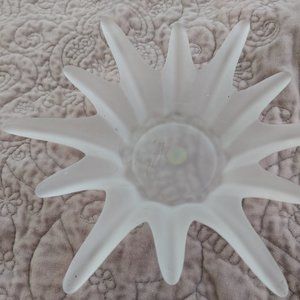 vintage frosted glass dish /mexico